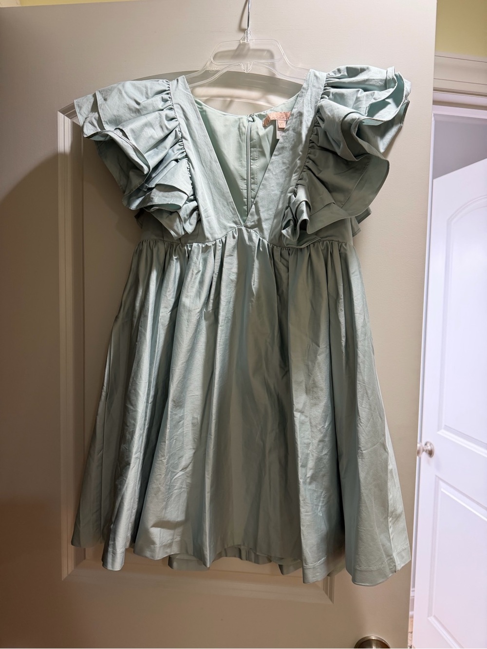 Hutch Pale Mint Layered-Ruffle Mini Dress